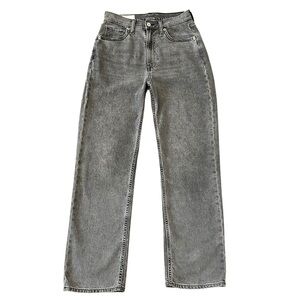 GAP High Rise Gray Relaxed Straight Jeans size 25
